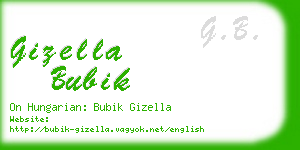 gizella bubik business card